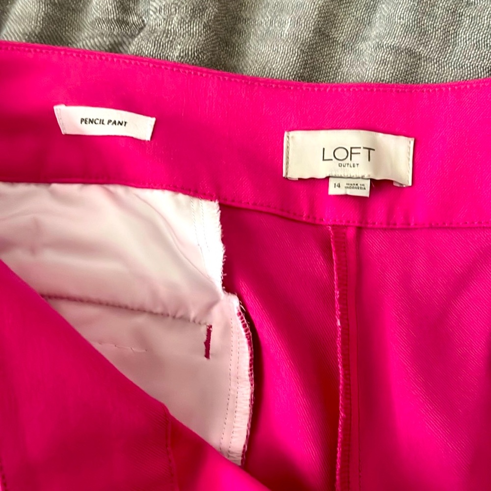 Hot pink Ann Loft pencil pant size 14
